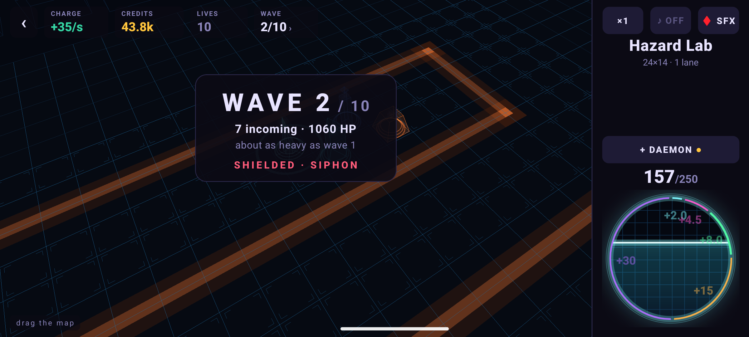 Thumb & Pylon wave and enemy design view